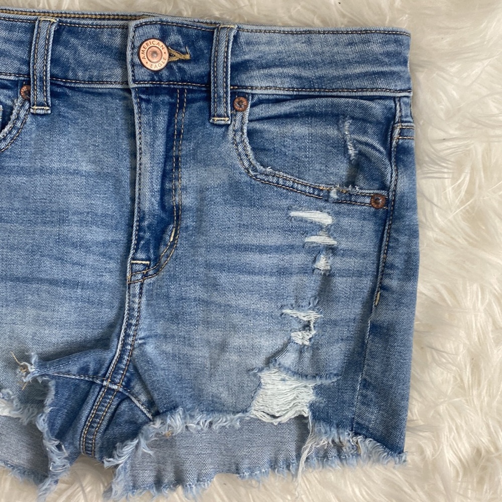 AMERICAN EAGLE SUPER STRETCH HI-RISE SHORTIE - Picture 2 of 9